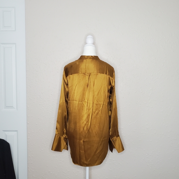 Elie Tahari Gold Satin Blouse - Picture 2 of 6
